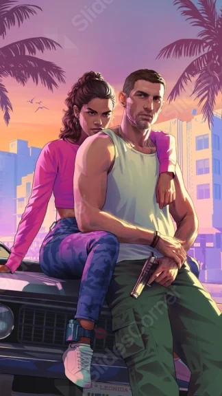 GTA VI Vertical Background for Mobile Devices and Social Media