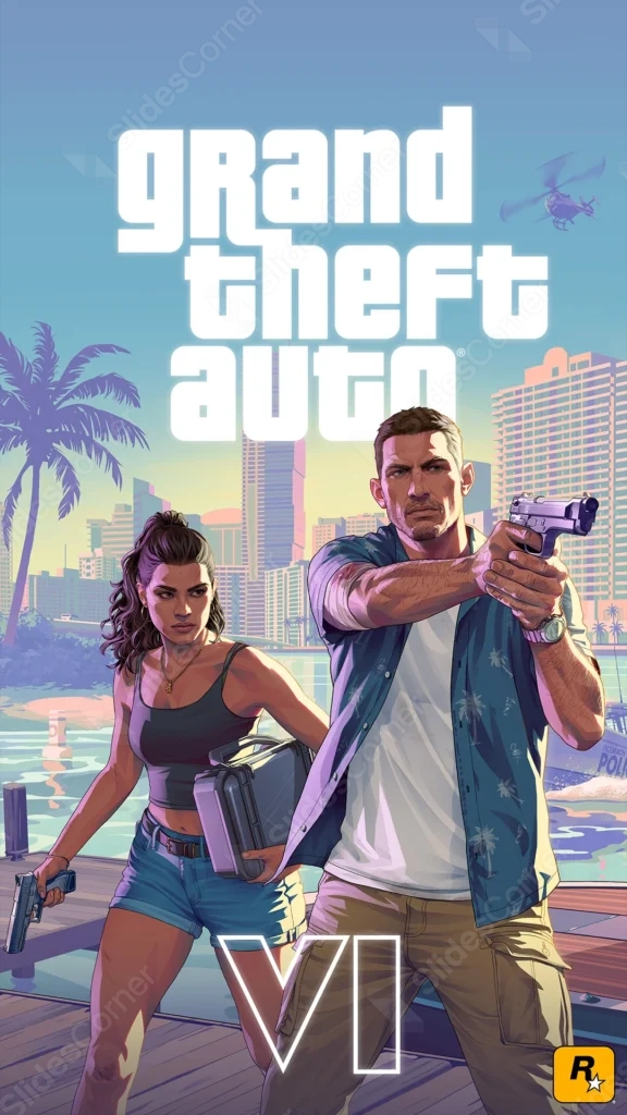 GTA VI Vertical Background Mobile with Official Logo