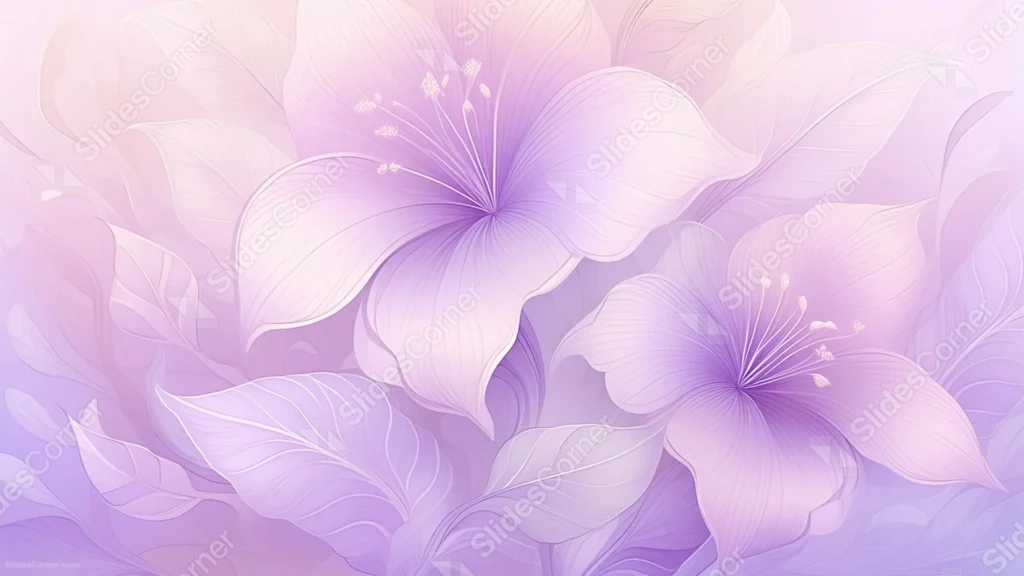 Purple Floral Background For PowerPoint With Close-Up Lavender Lilies