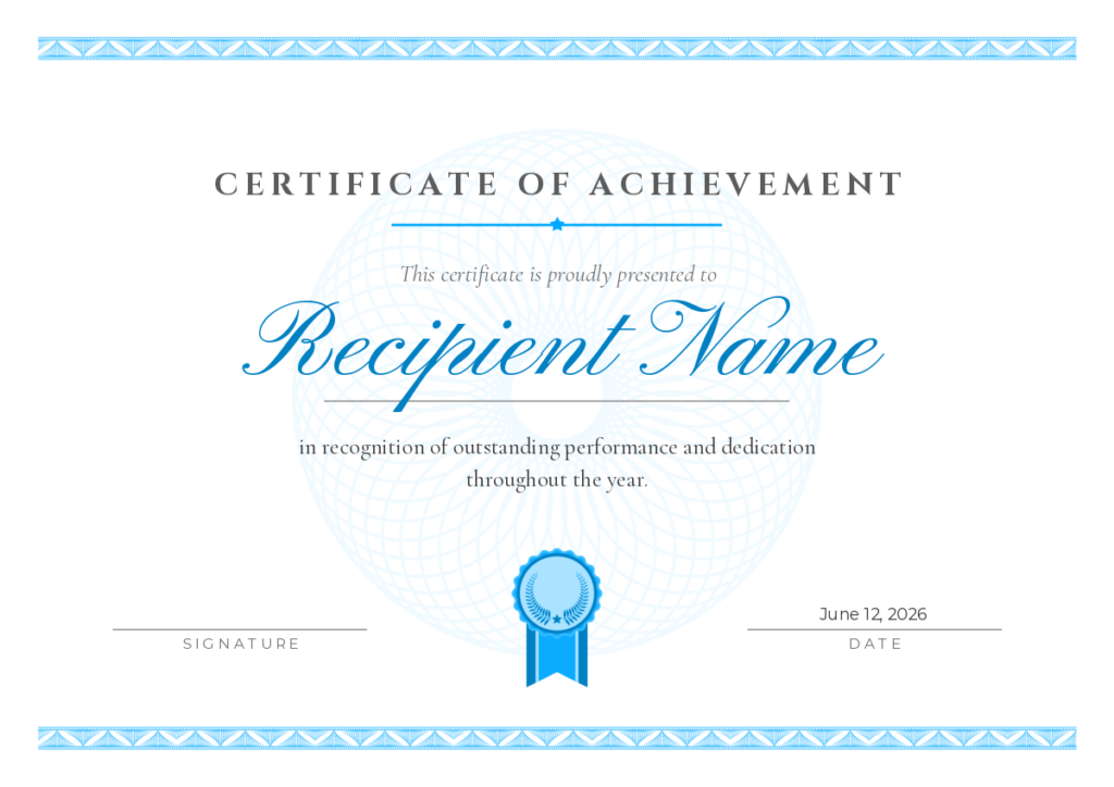 Free Printable Medical Certificate of Participation Template