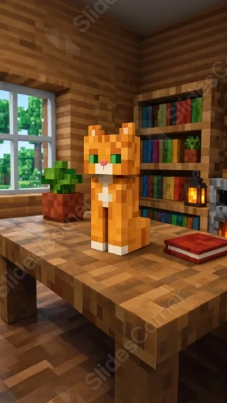 Cozy Minecraft Cat Wallpaper for Phone – Free 1080×1920 Download