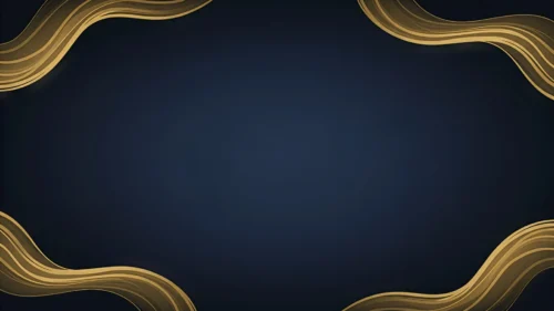 Navy Blue Gold Background For PowerPoint With Ribbon Corners Navy Blue Gold Background For PowerPoint With Ribbon Corners