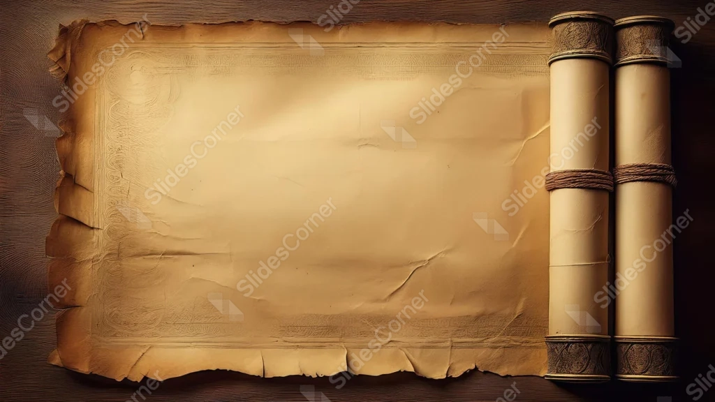 Old Paper Scroll Background For PowerPoint With Tied Parchment Rolls Old Paper Scroll Background For PowerPoint With Tied Parchment Rolls