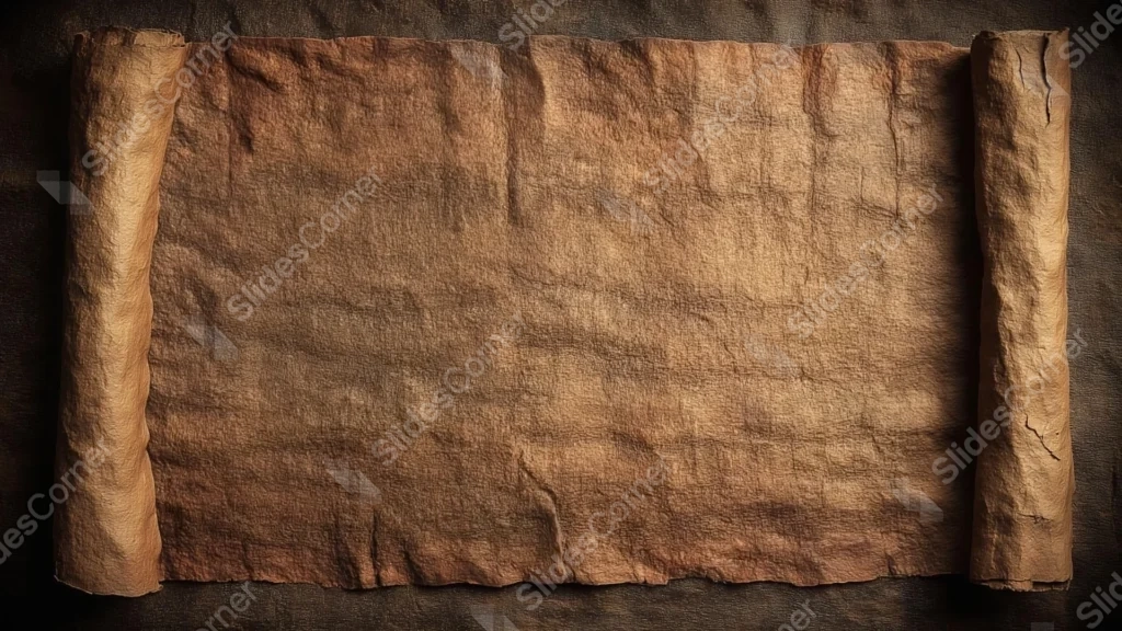 Old Paper Scroll Background For PowerPoint With Loose Ends Old Paper Scroll Background For PowerPoint With Loose Ends