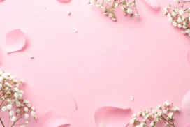 Pink Floral Background For Google Slides With Baby’s Breath And Petals