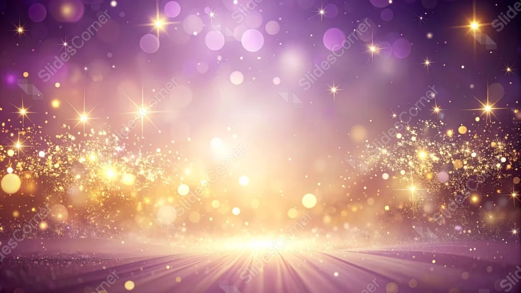 Purple Gold Sparkle Background For PowerPoint With A Rising Light Horizon Purple Gold Sparkle Background For PowerPoint With A Rising Light Horizon