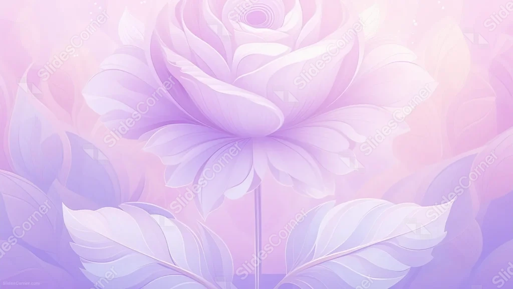 Purple Floral Background For Google Slides With A Single Illustrated Rose Purple Floral Background For Google Slides With A Single Illustrated Rose
