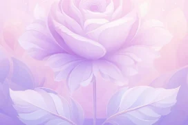 Purple Floral Background For Google Slides With A Single Illustrated Rose
