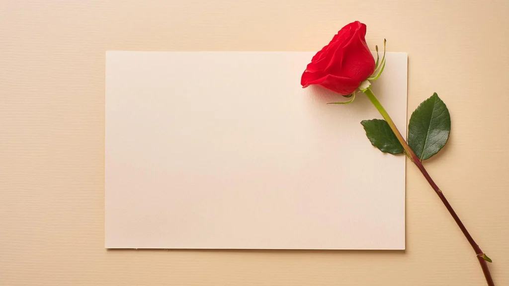 Red Rose Background For PowerPoint With Blank Card Red Rose Background For PowerPoint With Blank Card