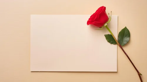 Red Rose Background For PowerPoint With Blank Card Red Rose Background For PowerPoint With Blank Card