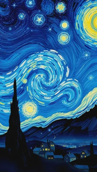 Starry Night Swirl Art Wallpaper for Phone – Free 1080×1920 Download
