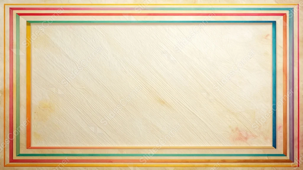 Vintage Frame Background For PowerPoint With Nested Rainbow Borders
