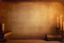 Vintage Background For PowerPoint With Candlelit Books And Frame