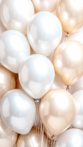 Elegant Pearl Balloons Celebration Wallpaper for Phone – Free 1080×1920 Download
