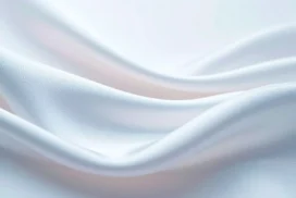 White Silk Background For PowerPoint With Close-Up Satin Waves