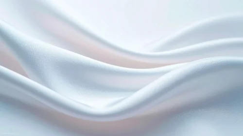 White Silk Background For PowerPoint With Close-Up Satin Waves