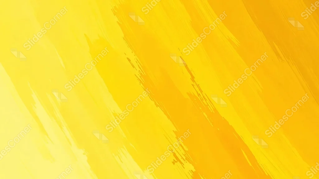 Yellow Background For PowerPoint With Diagonal Paint Brush Strokes