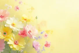 Yellow Floral Background For Google Slides With A Cheerful Spring Bouquet