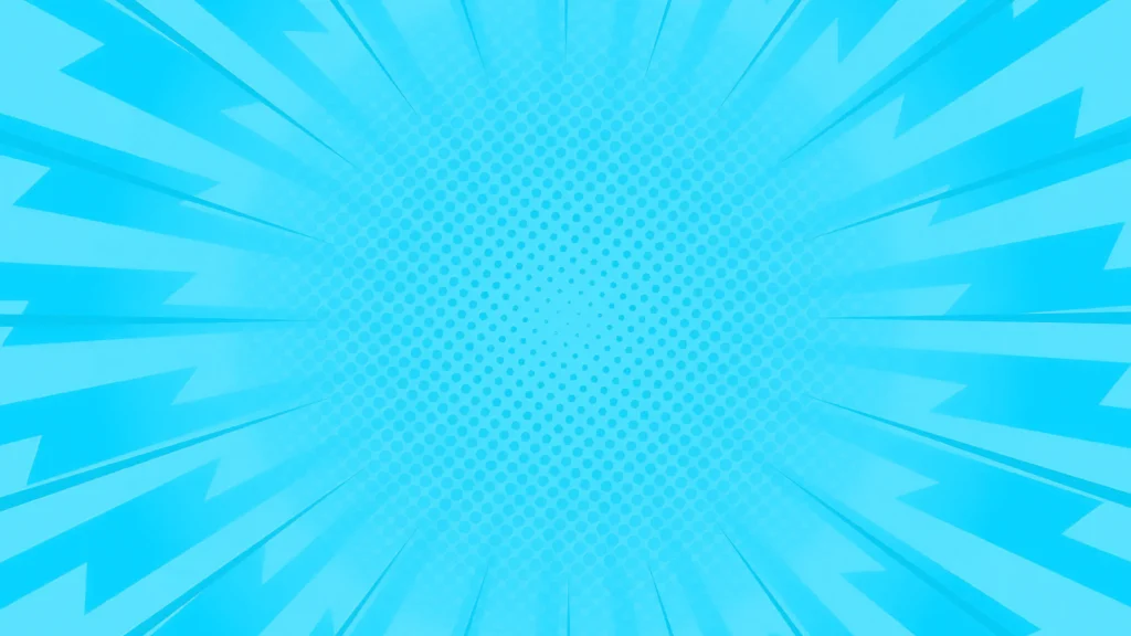 Comic Background For PowerPoint With A Blue Halftone Sunburst
