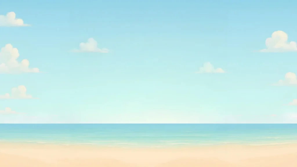 Beach Background for PowerPoint with Sunny Sky and Shore