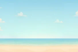 Beach Background for PowerPoint with Sunny Sky and Shore