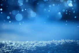 Winter Snow Background for Google Slides with Frosty Bokeh Night
