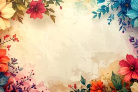 Floral Vintage Background For PowerPoint With A Parchment Frame