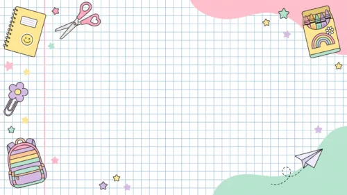 Cute School Background For PowerPoint With Grid Paper Corners Cute School Background For PowerPoint With Grid Paper Corners