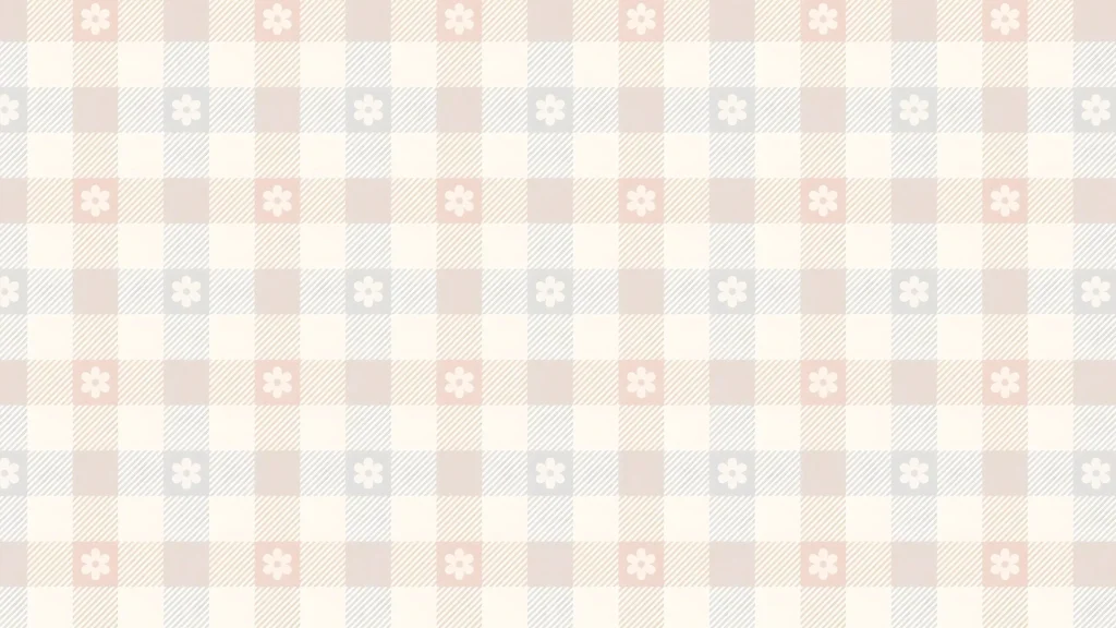 Cute Floral Plaid Background for Google Slides in Beige Gingham