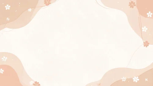Monochrome terracotta boho wave frame with delicate white blossoms and fine line art around an open cream center