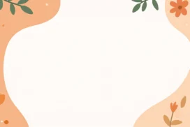 Cute Floral Frame Background for PowerPoint with Boho Blob Edges