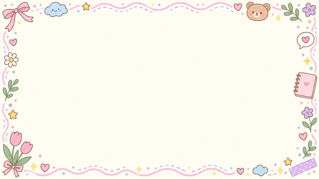 Cute Frame Background with a Pastel Dashed Wave Border