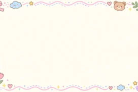 Cute Frame Background with a Pastel Dashed Wave Border