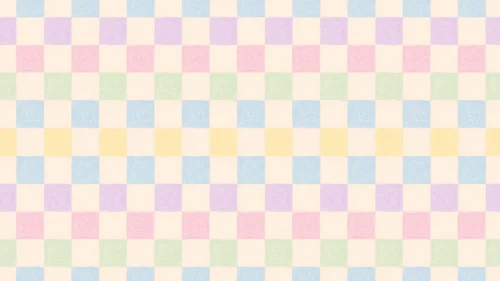 Cute pastel checkerboard background for Google Slides in blue, lavender, pink, green, and yellow