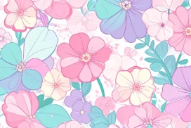 Cute Floral Pattern Background For Google Slides With Airy White Space