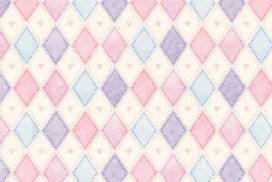 Cute Argyle Background for Google Slides with Pastel Heart Diamonds