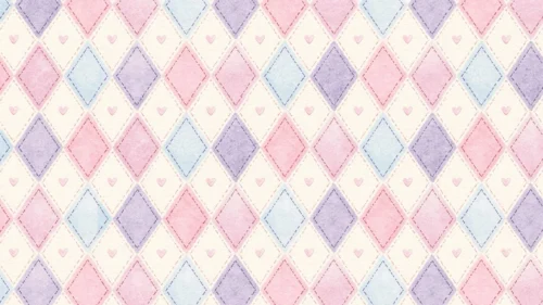 Cute Argyle Background for Google Slides with Pastel Heart Diamonds Cute Argyle Background for Google Slides with Pastel Heart Diamonds