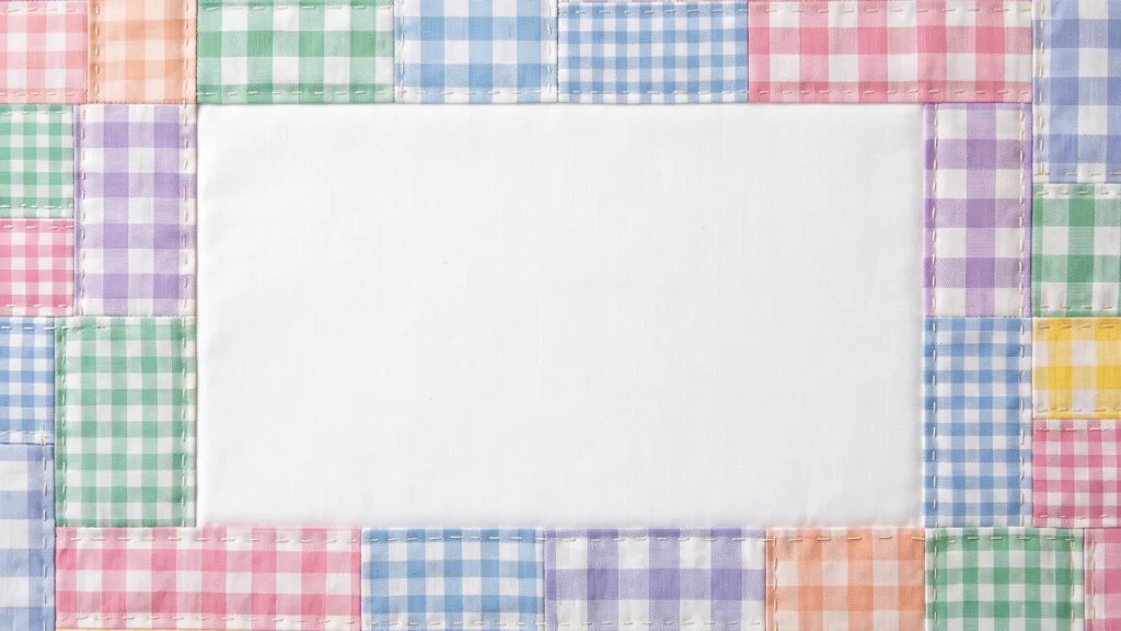 Cute Plaid Patchwork Frame Background for Google Slides