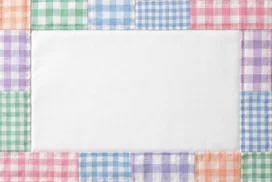 Cute Plaid Patchwork Frame Background for Google Slides