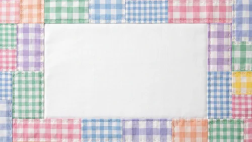 Cute Plaid Patchwork Frame Background for Google Slides