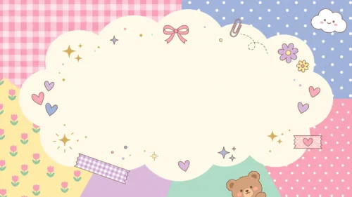 Cute Teddy Bear Scrapbook Cloud Frame for PowerPoint Cute Teddy Bear Scrapbook Cloud Frame for PowerPoint