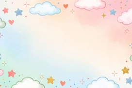 Cute Sky Background For Google Slides With Cloud Border