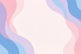 Cute Pastel Background For Google Slides With Wavy Side Ribbons