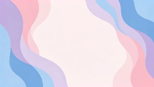 Cute Pastel Background For Google Slides With Wavy Side Ribbons