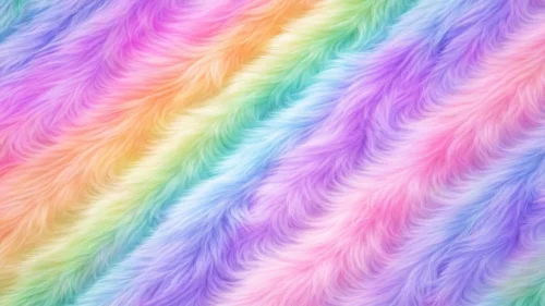 Swirling pastel rainbow fur texture background with lilac, coral, and mint waves for Google Slides