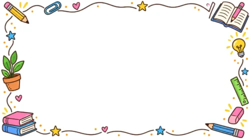 Cute School Background For Google Slides With Study Doodles