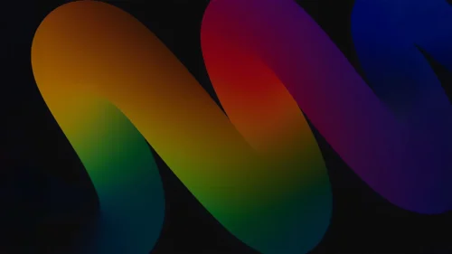 Dark Colorful Background For Google Slides With A 3D Ribbon Twist Dark Colorful Background For Google Slides With A 3D Ribbon Twist