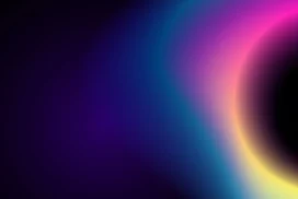 Dark Abstract Background For PowerPoint With A Neon Eclipse Glow