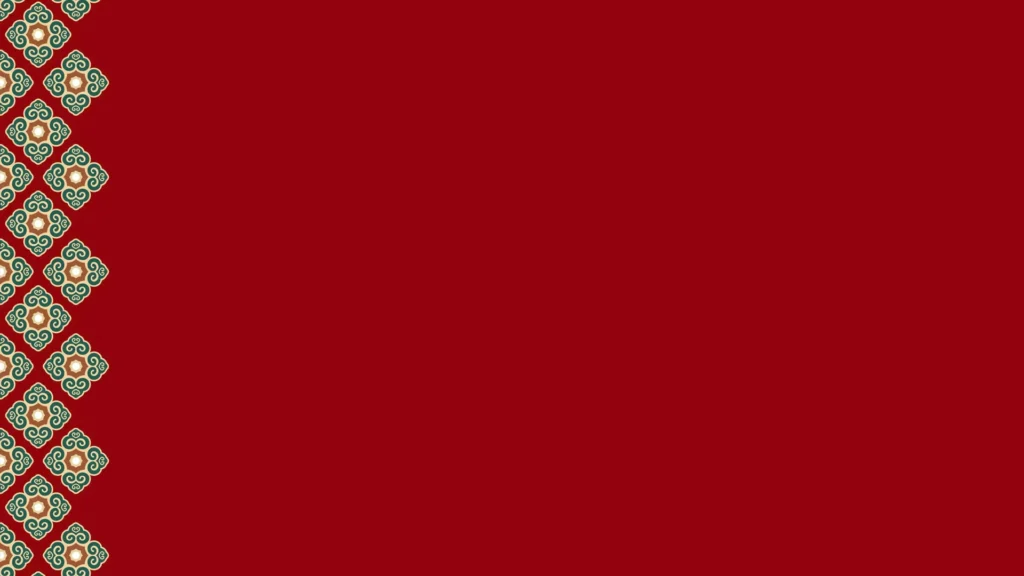 Dark Red Ornate Background for PowerPoint with Gold Border
