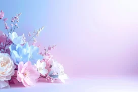 Elegant Floral Background for PowerPoint with Pastel Bouquet Corner